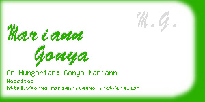 mariann gonya business card